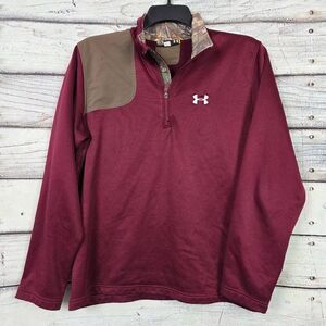 Under Armour Quarter Zip Pullover Burgundy Camo Men’s M